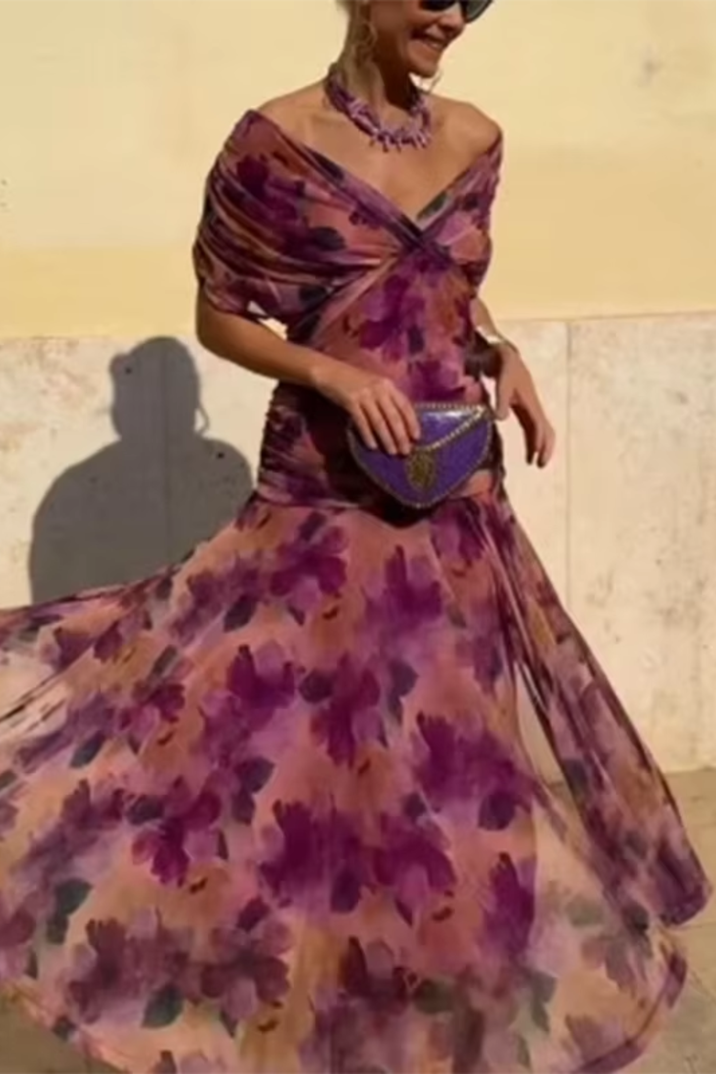 Louise | Elegant Maxi Party Dress with V-Neck - Comfortable Long Dress