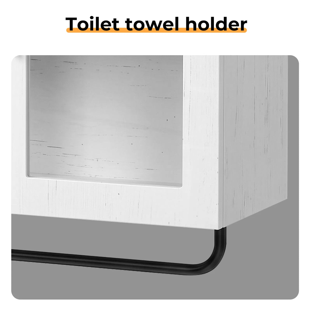 Arched Bathroom Wall Cabinet with Glass Doors