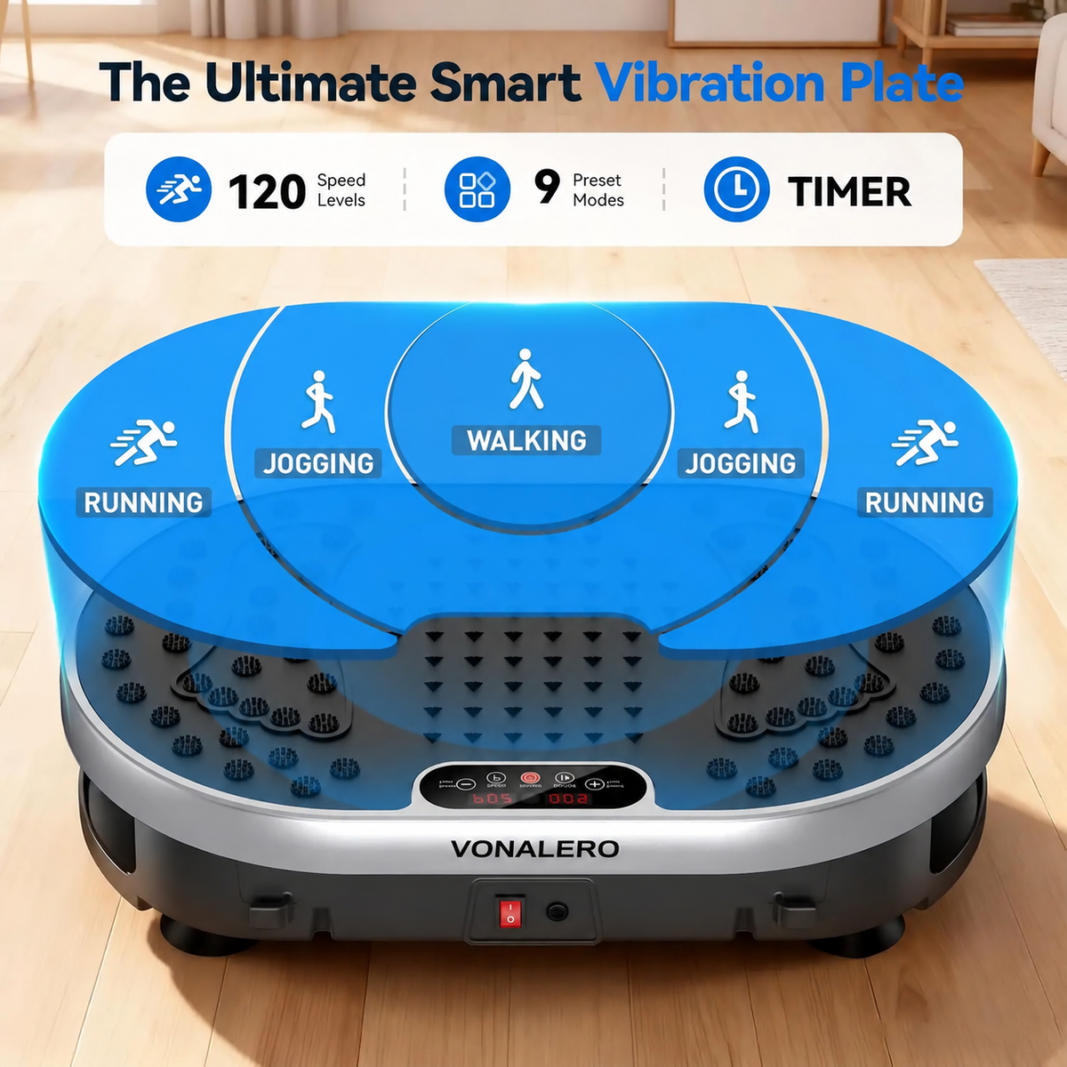 Vibration Plate Exercise Machine, 120 Speeds, 9 Programs and Remote