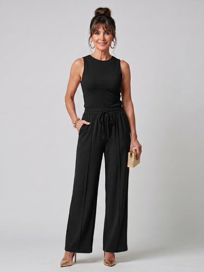 Valencia - Lightweight Sleeveless Wide Leg Pants Set
