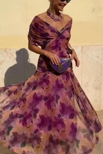 Louise | Elegant Maxi Party Dress with V-Neck - Comfortable Long Dress