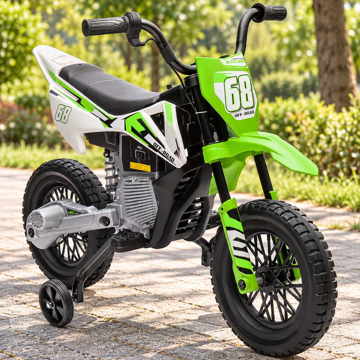 12V Kids Electric Dirt Bike Motorcycle with Training Wheels
