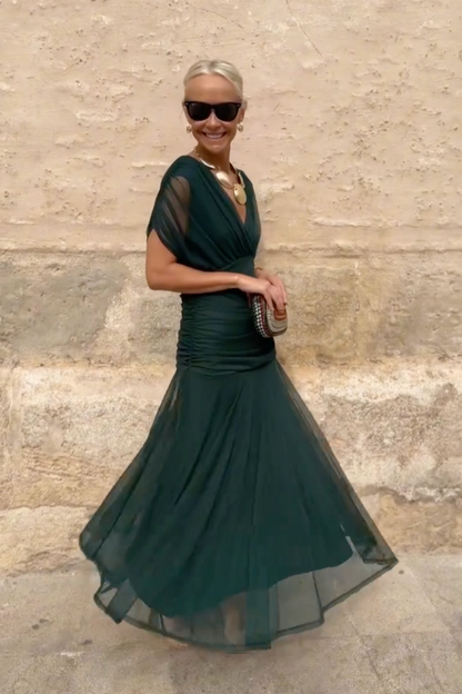 Louise | Elegant Maxi Party Dress with V-Neck - Comfortable Long Dress