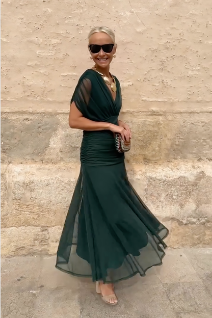 Louise | Elegant Maxi Party Dress with V-Neck - Comfortable Long Dress