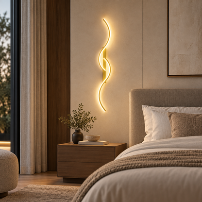 Modern Wave LED Wall Sconce Light – Indoor Living Room Wall Light