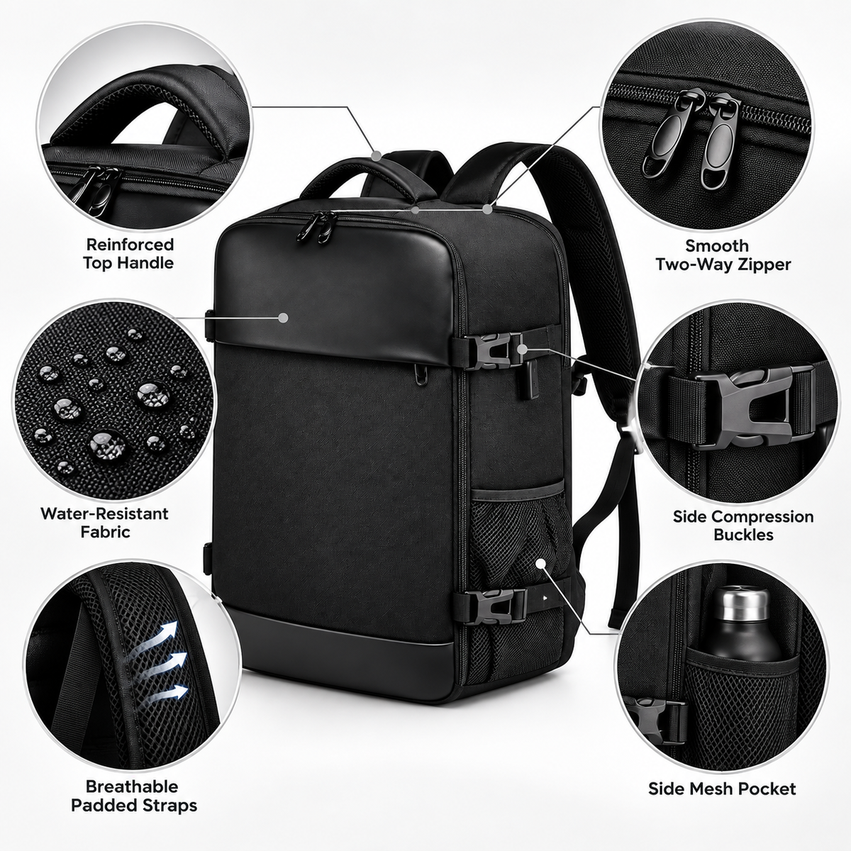 Cabin Travel Backpack – Carry-On Hand Luggage Bag with Laptop Compartment