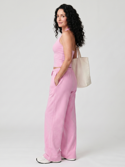 Helena - Lightweight Sleeveless Scoop Neck Top And Wide Leg Pants Set