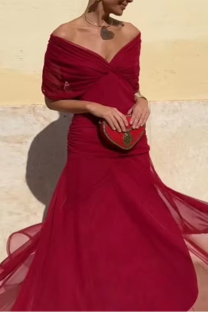Louise | Elegant Maxi Party Dress with V-Neck - Comfortable Long Dress