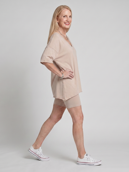 Lucinda - Comfortable V Neck Top And Shorts Relaxed Fit Set
