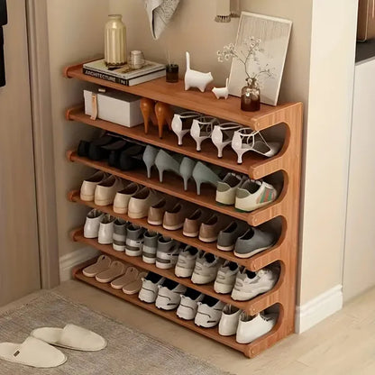 6-Tier Slim Bamboo Shoe Rack – Organize Up to 24 Pairs Without Wasting Floor Space