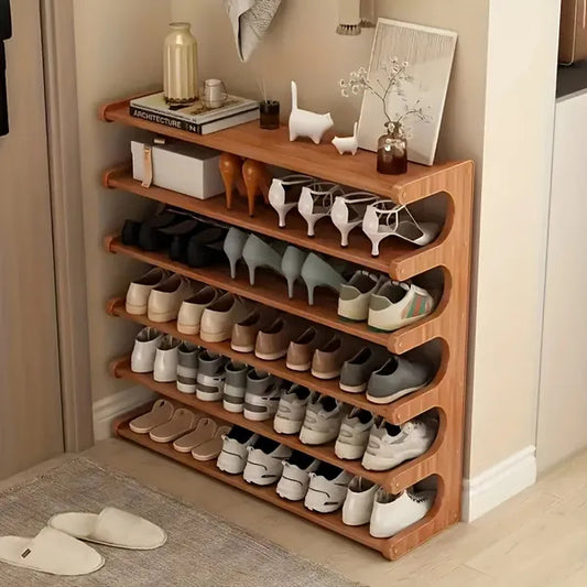 6-Tier Slim Bamboo Shoe Rack – Organize Up to 24 Pairs Without Wasting Floor Space