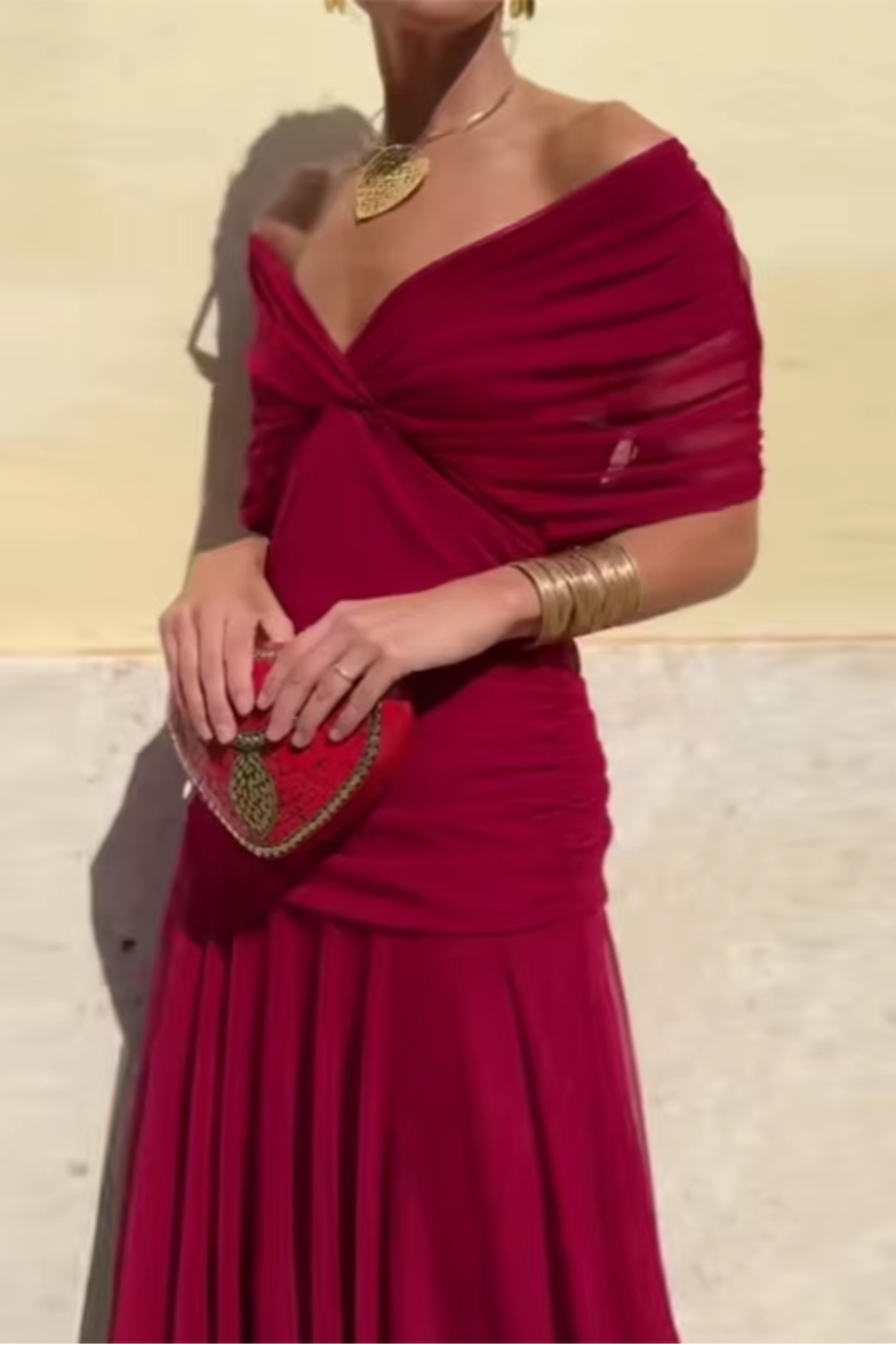 Louise | Elegant Maxi Party Dress with V-Neck - Comfortable Long Dress