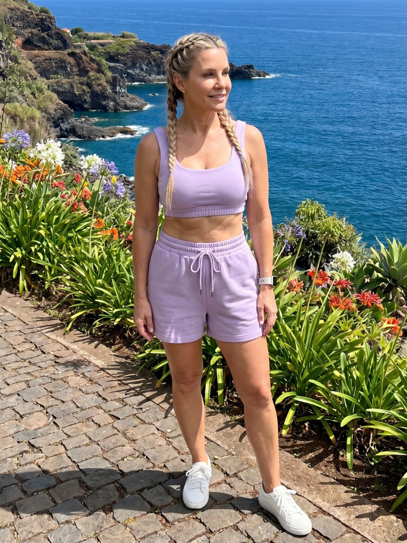Lysem - Comfortable Sleeveless Scoop Neck Crop Top And Shorts Set