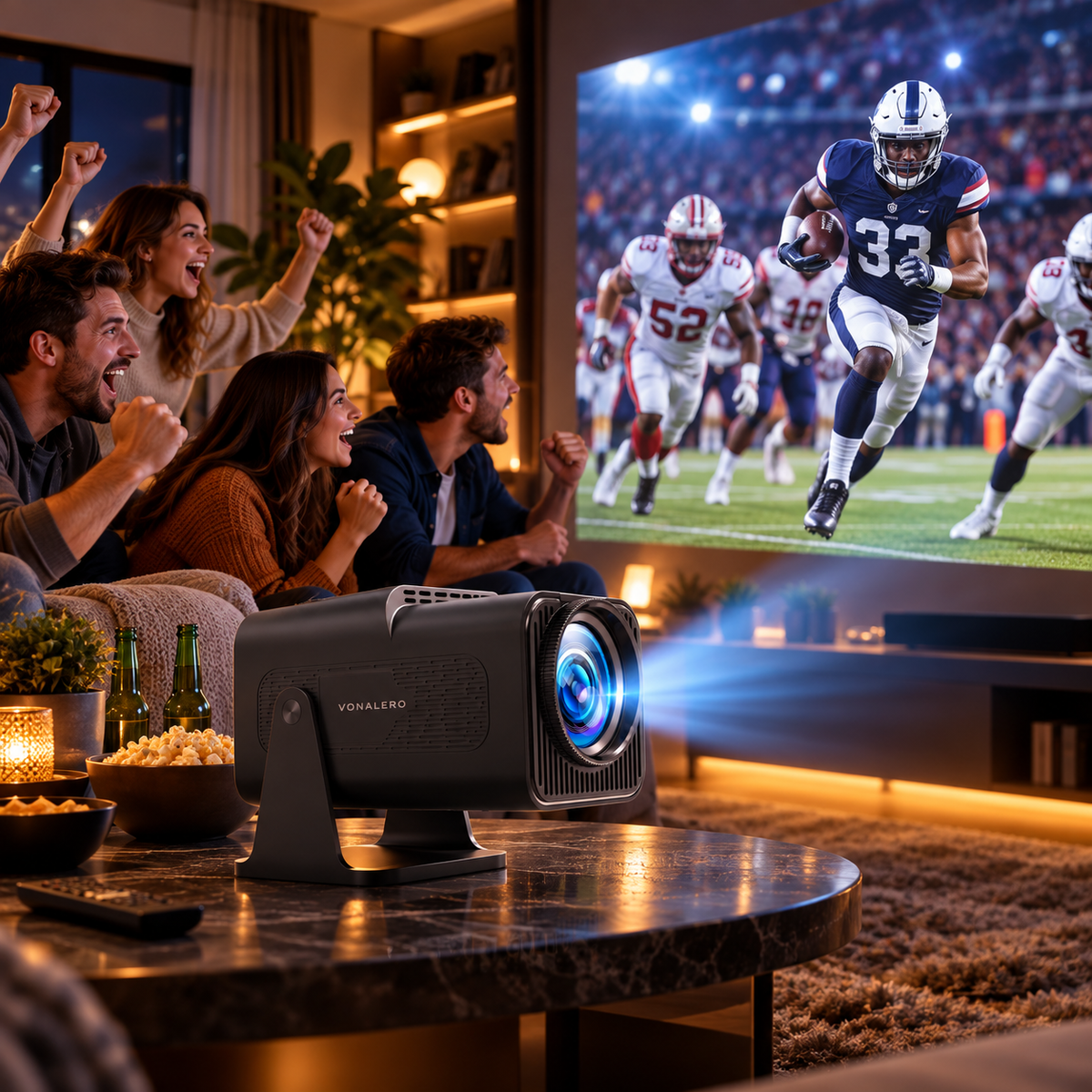 4K Projector For Home Theater Office 180 Degree Rotatable