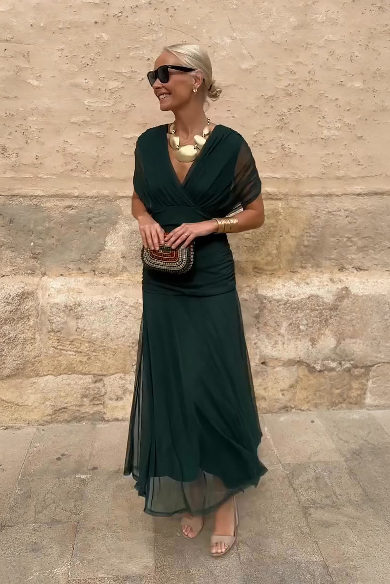 Louise | Elegant Maxi Party Dress with V-Neck - Comfortable Long Dress