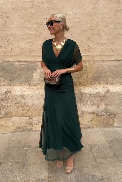 Louise | Elegant Maxi Party Dress with V-Neck - Comfortable Long Dress