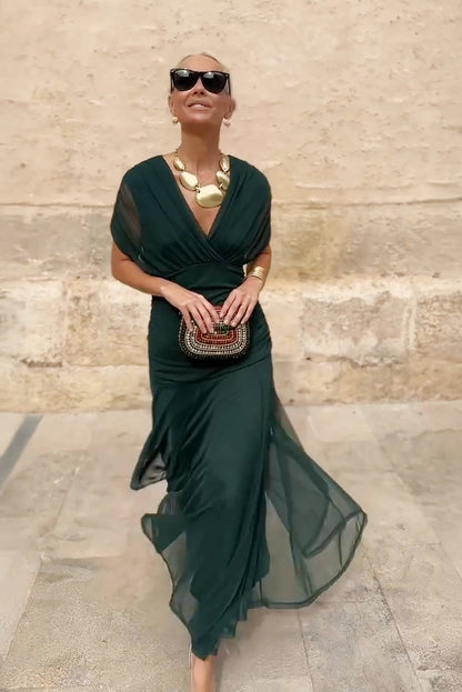 Louise | Elegant Maxi Party Dress with V-Neck - Comfortable Long Dress