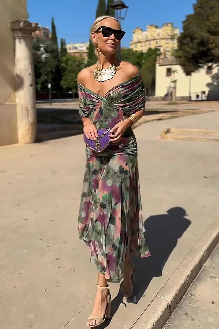 Louise | Elegant Maxi Party Dress with V-Neck - Comfortable Long Dress