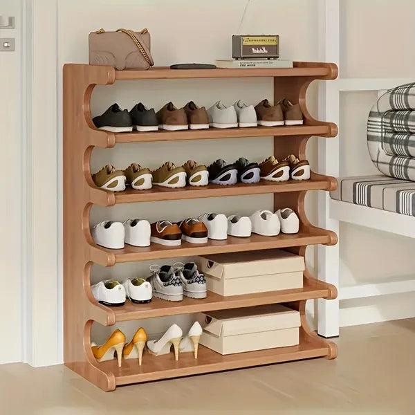 6-Tier Slim Bamboo Shoe Rack – Organize Up to 24 Pairs Without Wasting Floor Space