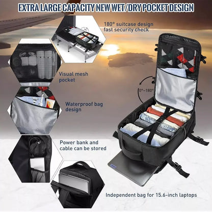 Cabin Travel Backpack – Carry-On Hand Luggage Bag with Laptop Compartment