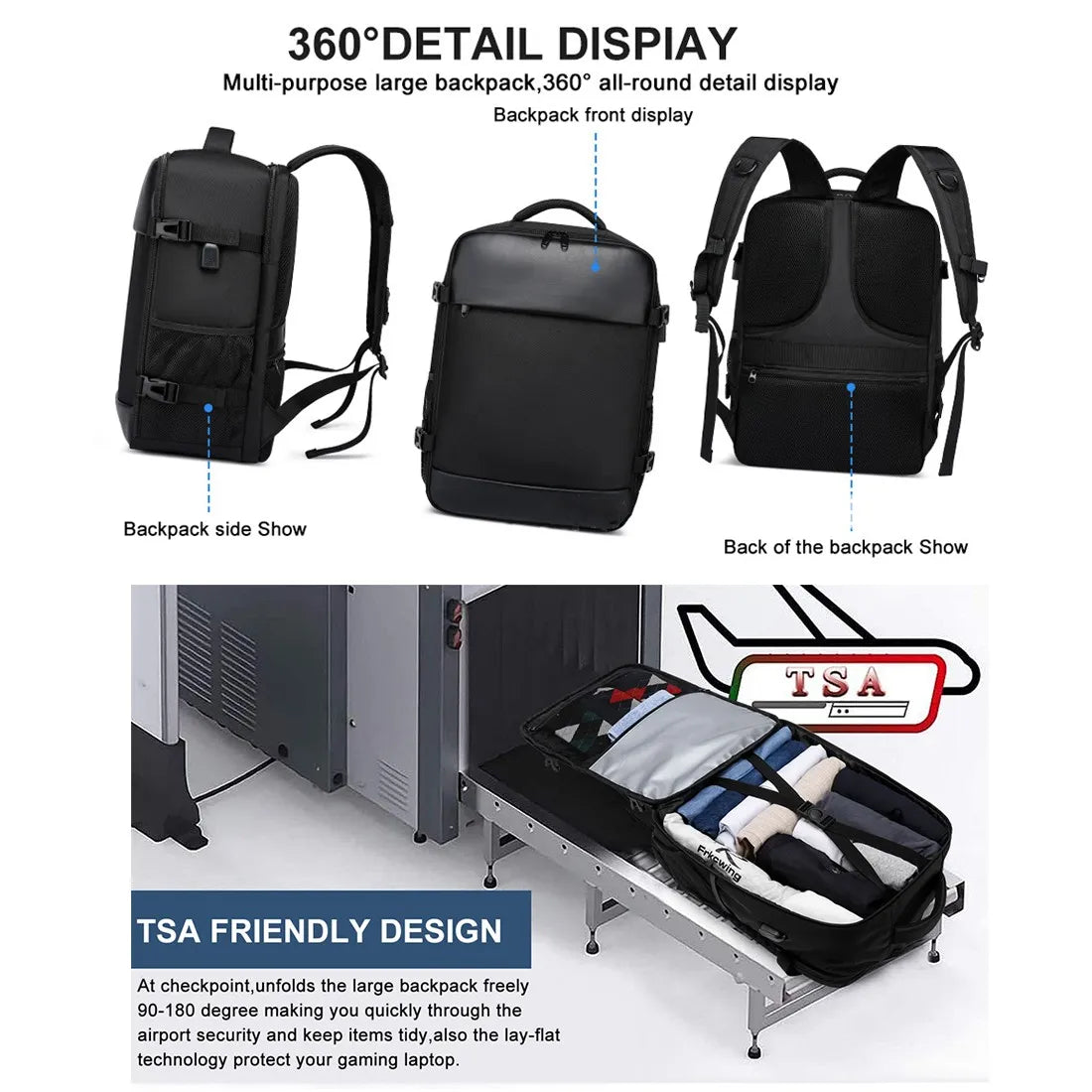 Cabin Travel Backpack – Carry-On Hand Luggage Bag with Laptop Compartment