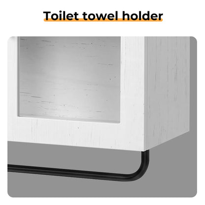 Arched Bathroom Wall Cabinet with Glass Doors