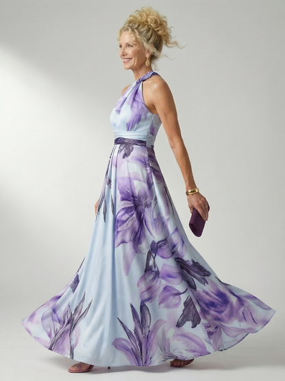 Amiel - Comfortable Light Floral Maxi Dress