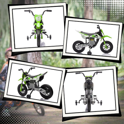 12V Kids Electric Dirt Bike Motorcycle with Training Wheels