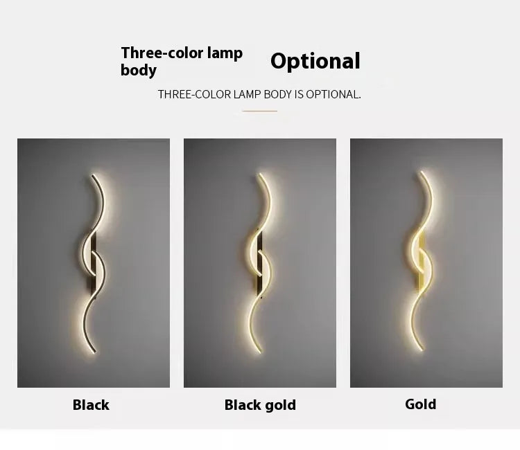 Modern Wave LED Wall Sconce Light – Indoor Living Room Wall Light