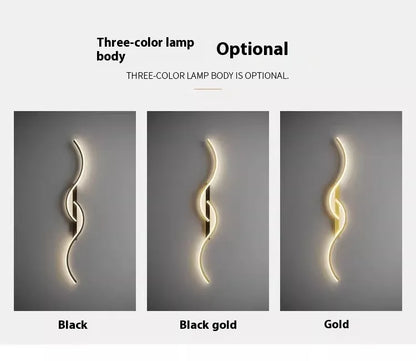 Modern Wave LED Wall Sconce Light – Indoor Living Room Wall Light