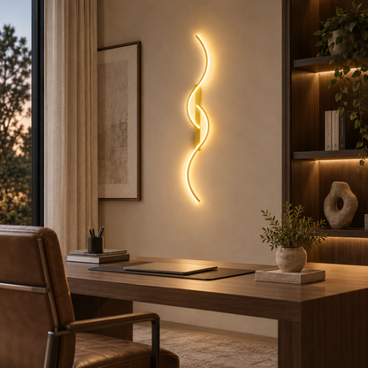 Modern Wave LED Wall Sconce Light – Indoor Living Room Wall Light