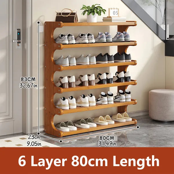 6-Tier Slim Bamboo Shoe Rack – Organize Up to 24 Pairs Without Wasting Floor Space