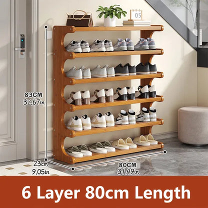 6-Tier Slim Bamboo Shoe Rack – Organize Up to 24 Pairs Without Wasting Floor Space