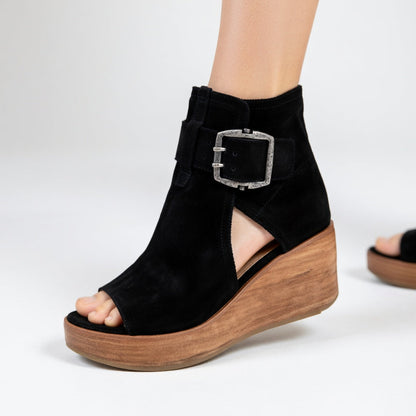 Orélisse - Comfortable Open-toe Wedge Ankle Boots