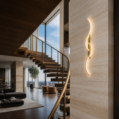 Modern Wave LED Wall Sconce Light – Indoor Living Room Wall Light