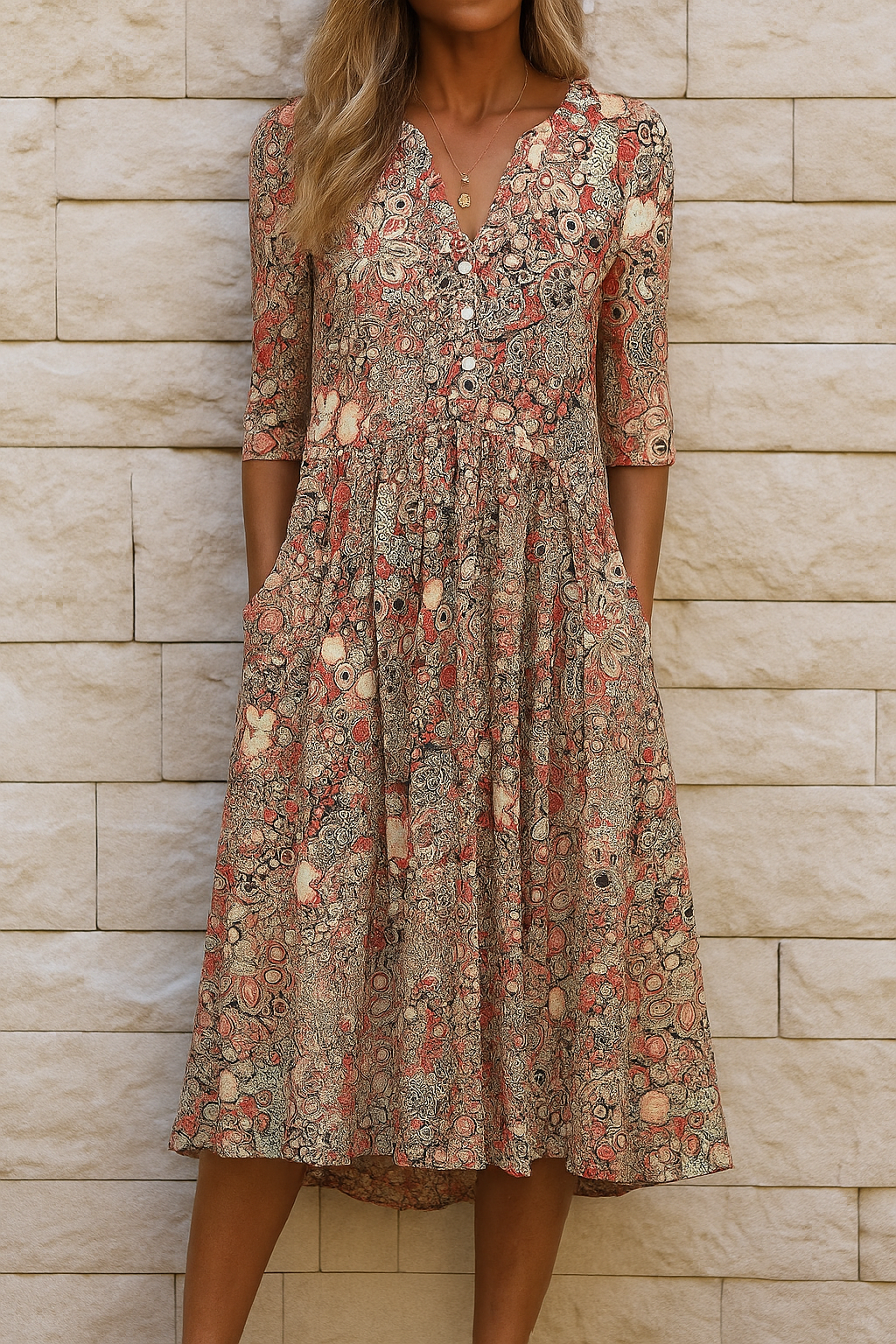 OLIVIA - Elegant V-Neck Dress
