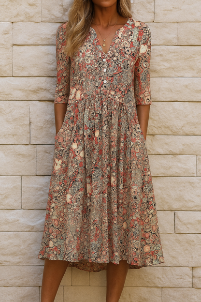 OLIVIA - Elegant V-Neck Dress
