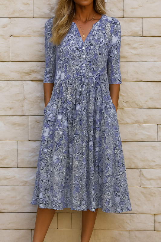 OLIVIA - Elegant V-Neck Dress