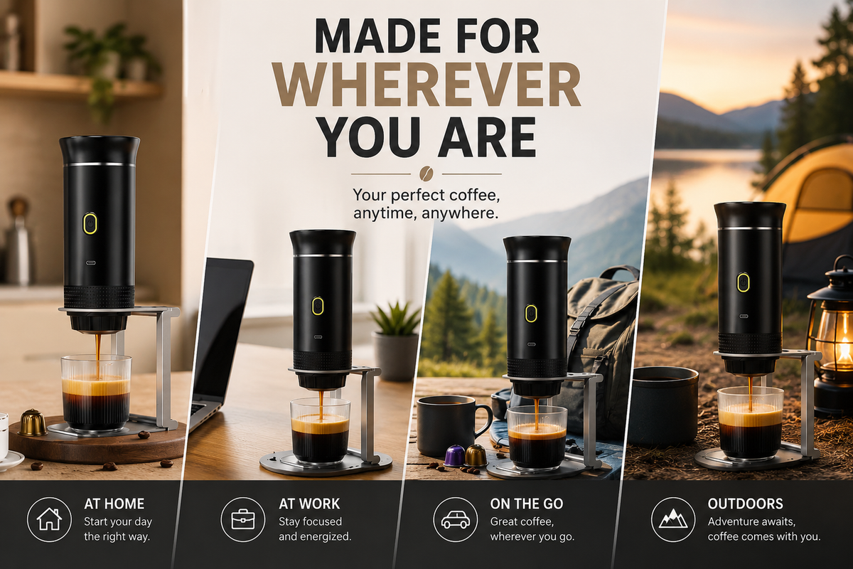 Portable Espresso Maker - 20 Bar Coffee Machine