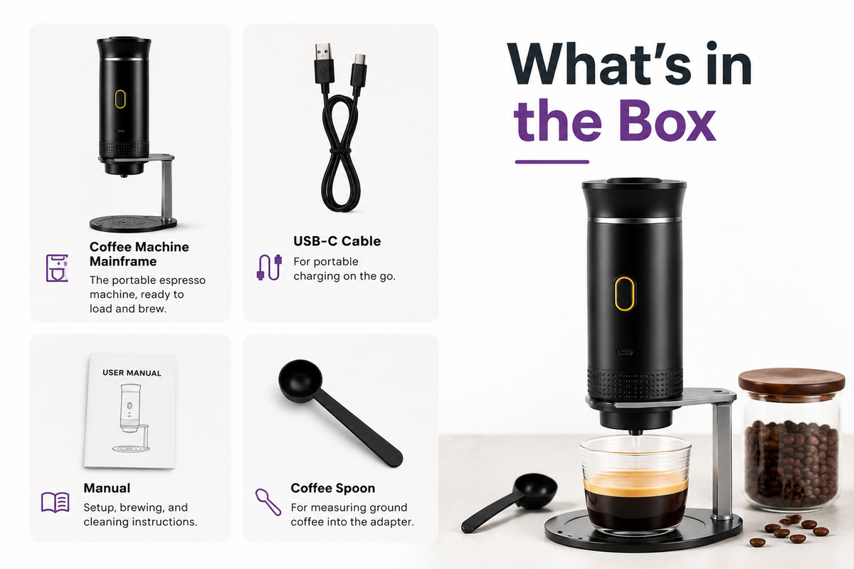Portable Espresso Maker - 20 Bar Coffee Machine