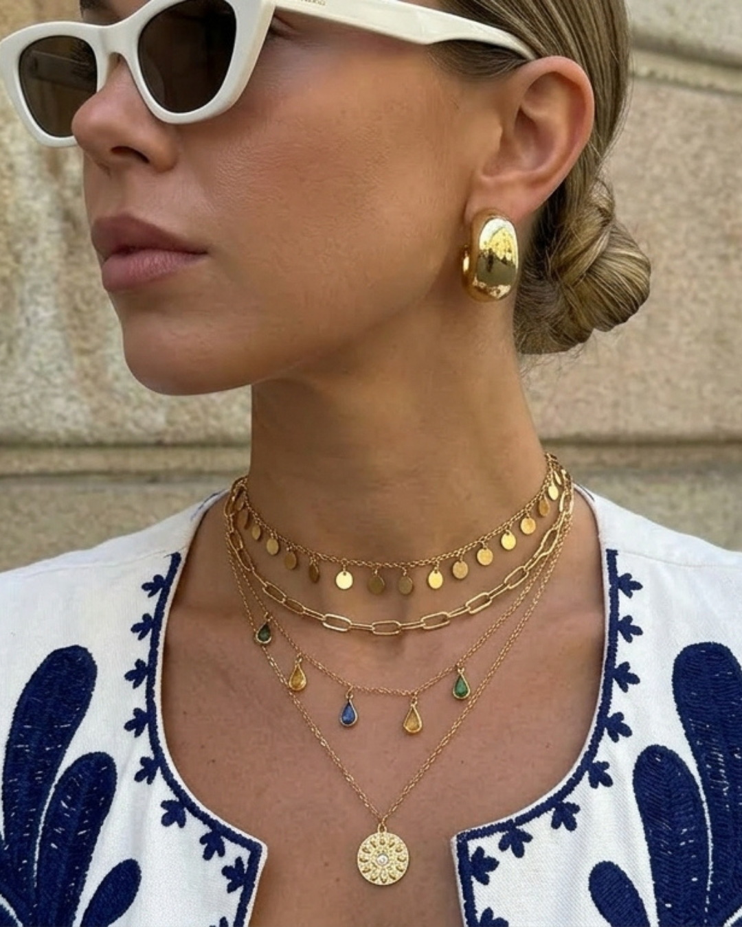 SET MIDI NECKLACE - Impactful Set of Chains with Charms, Coins, and Gems