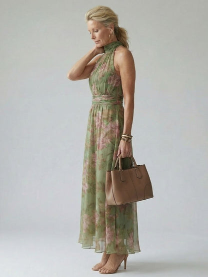 Mirelle - Comfortable Gathered Halter Midi Dress