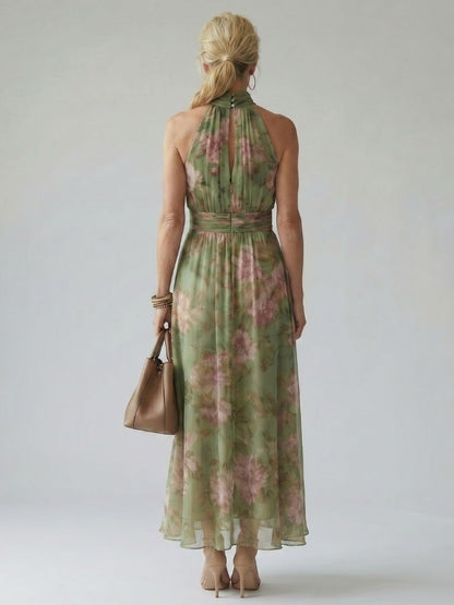Mirelle - Comfortable Gathered Halter Midi Dress