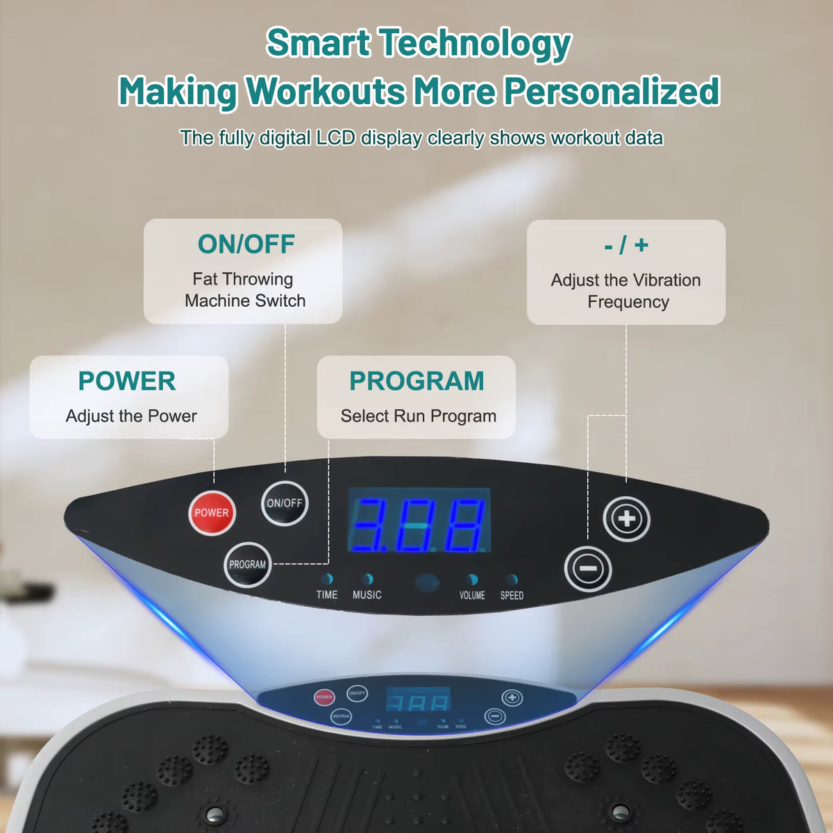 Vibration Exercise Machine Vibrating Plate Platform Whole Body Fitness Vibration Workout Equipment