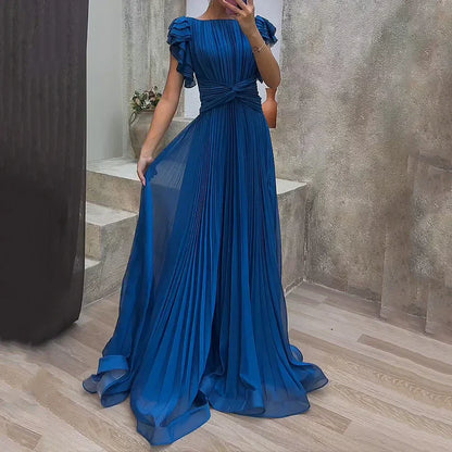 Rory - Flattering Pleated Evening Dress