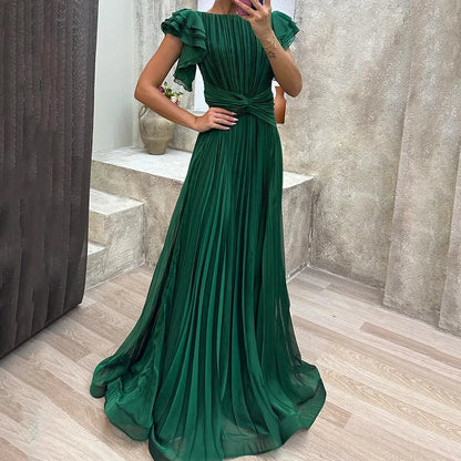 Rory - Flattering Pleated Evening Dress