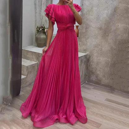 Rory - Flattering Pleated Evening Dress