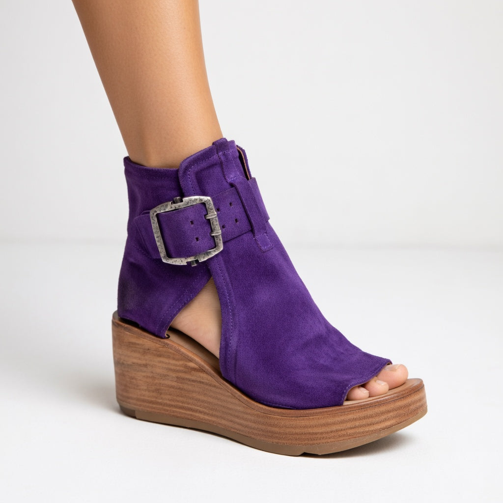Orélisse - Comfortable Open-toe Wedge Ankle Boots