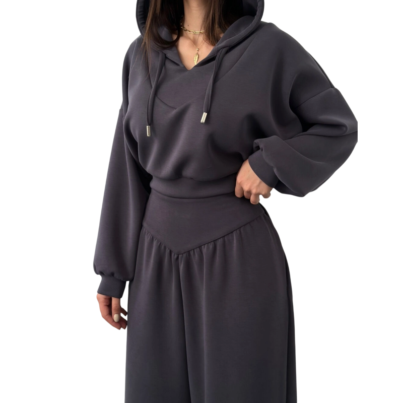 WINA CROP HOODIE SET - Comfortable Two-Piece Outfit