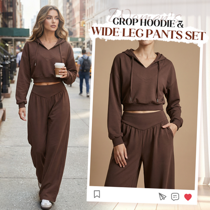 WINA CROP HOODIE SET - Comfortable Two-Piece Outfit